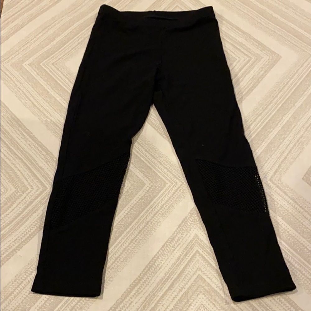 Flowers By Zoe Black Mesh Little Girls Leggings
